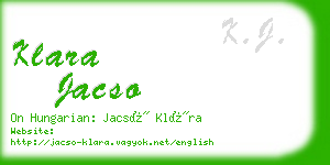 klara jacso business card